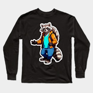 Cool Racoon Long Sleeve T-Shirt